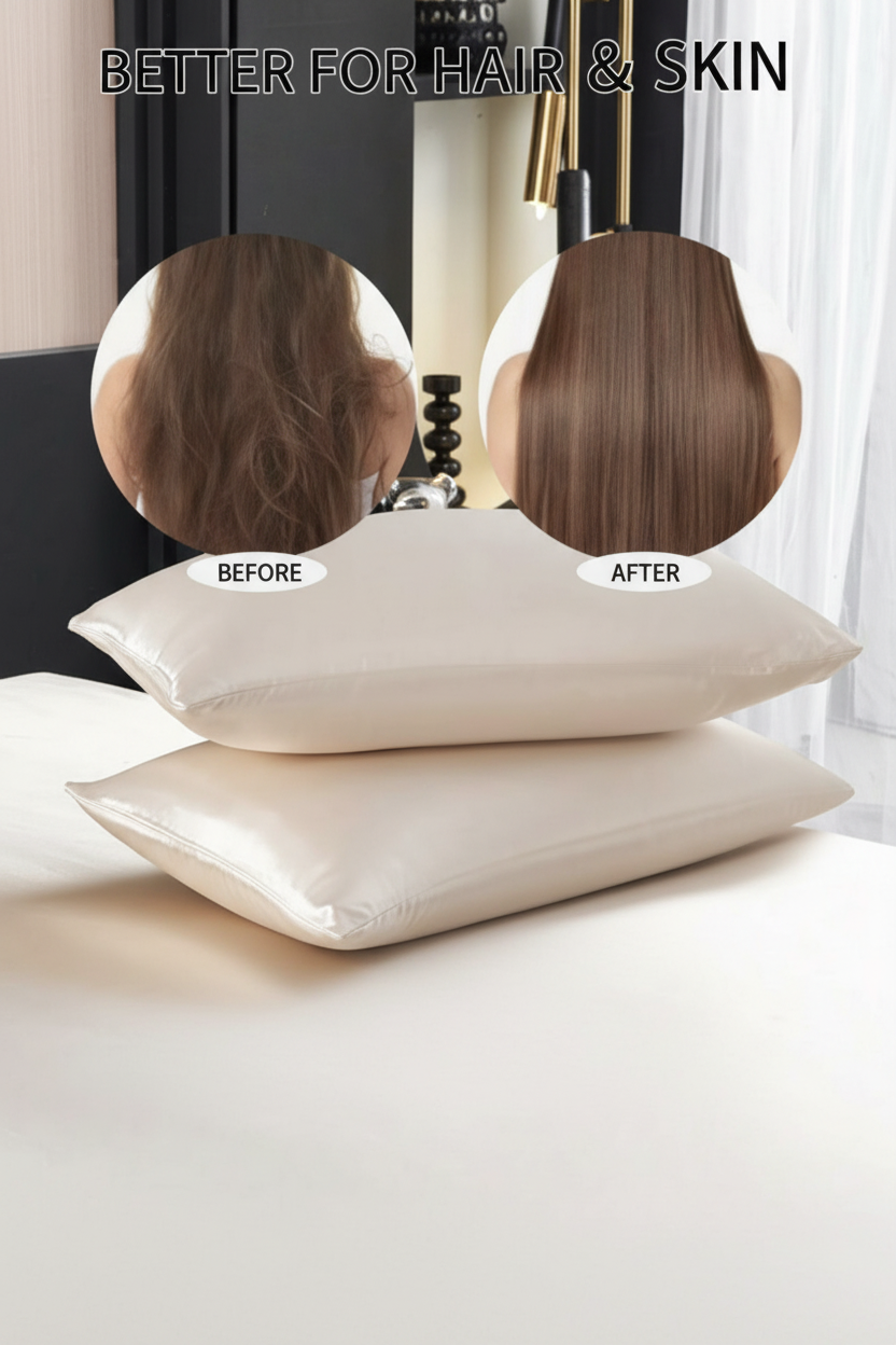 Taie d'oreiller en soie - Beige