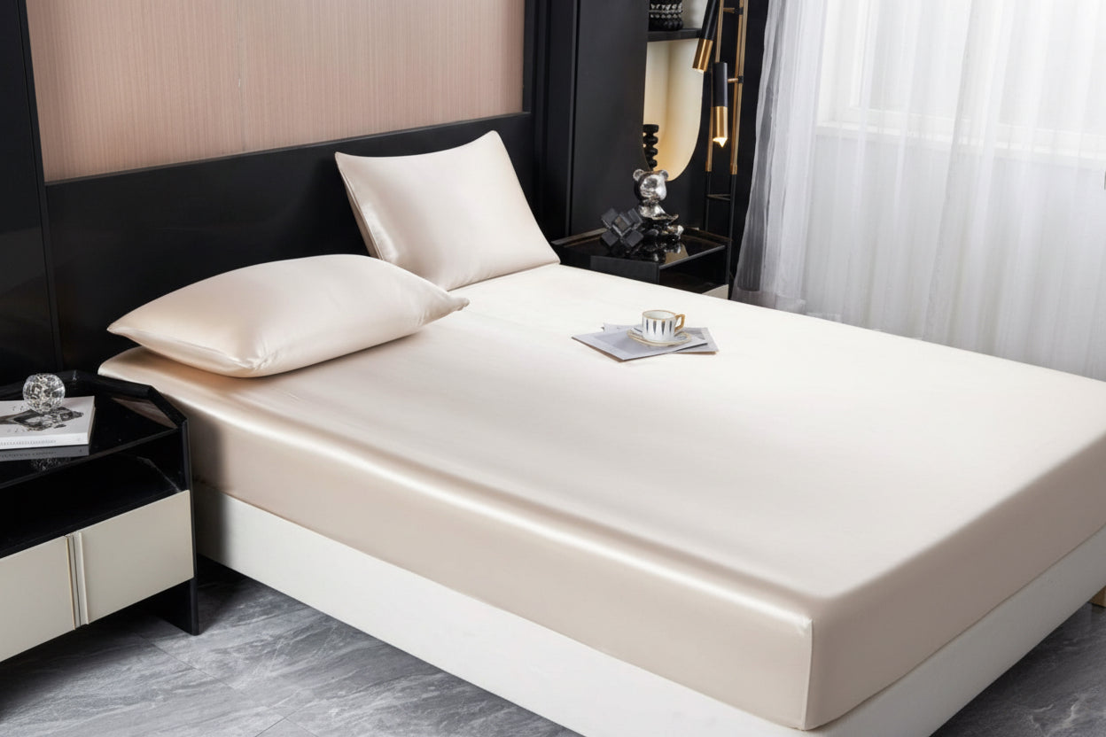 Taie d'oreiller en soie - Beige