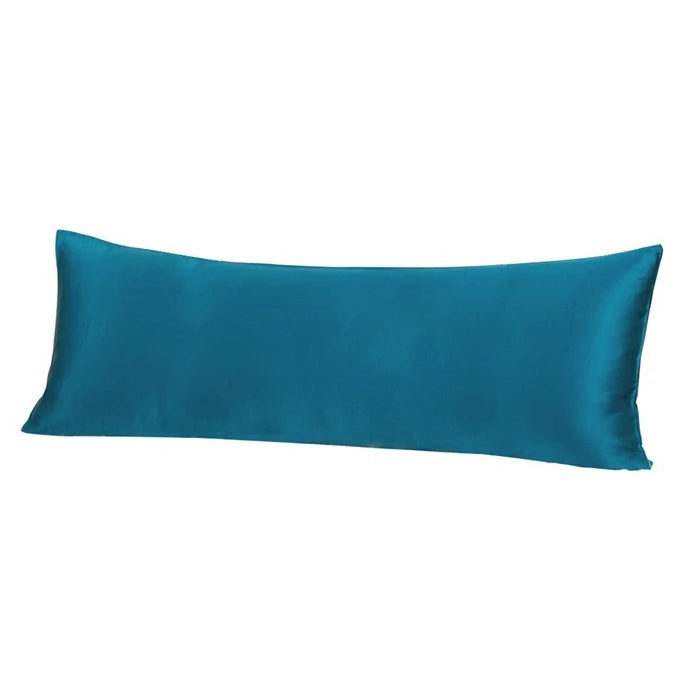 Taie d'Oreiller Longue en Soie de Mûrier 100% Bleue