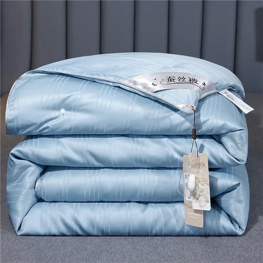 Couette en Soie de Mûrier Rose 100% Naturelle BLEUE