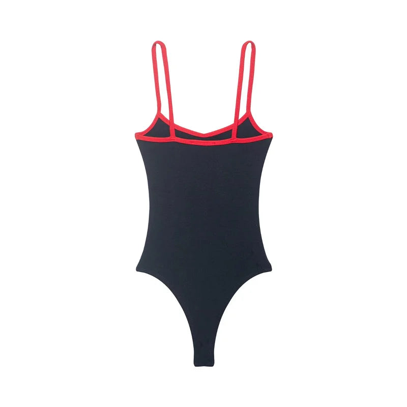 Body Chic Femme 2026 – Combinaison Color-Block Bretelles Fines