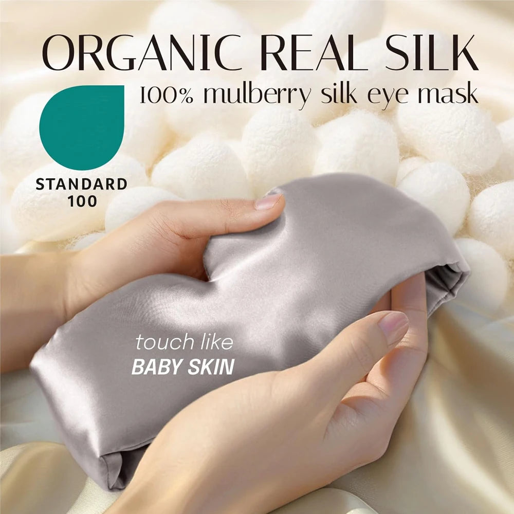 Masque de Nuit en Soie Gris