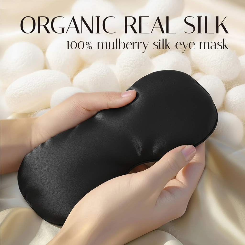 Masque de Nuit en Soie Noir