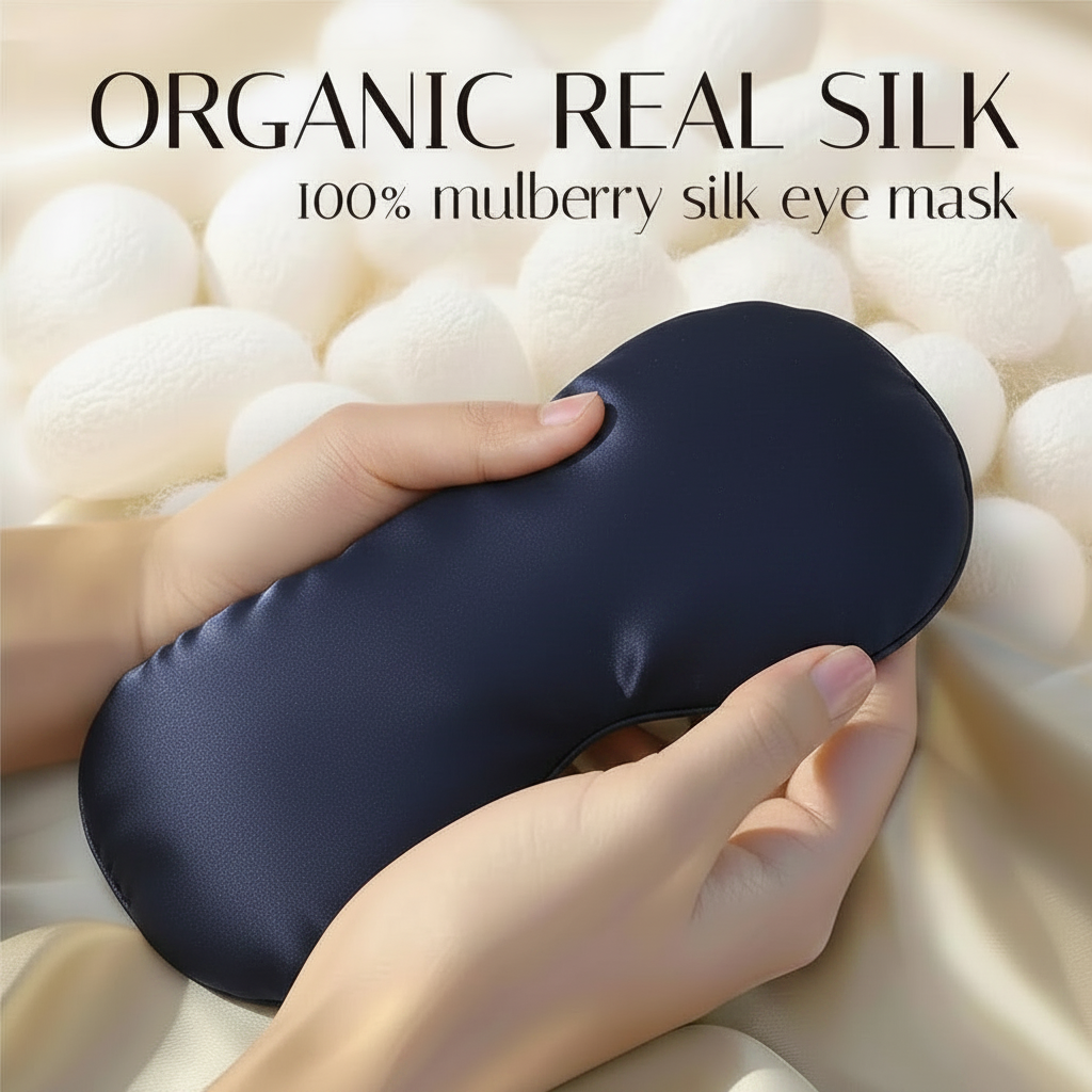 Masque de Nuit en Soie Bleu