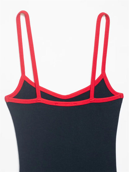 Body Chic Femme 2026 – Combinaison Color-Block Bretelles Fines
