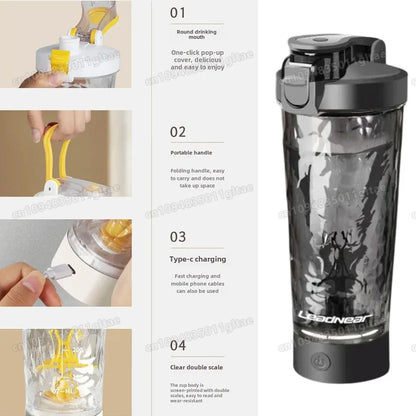 Shaker électrique portable 650ml : confort, praticité et mélange optimal au quotidien