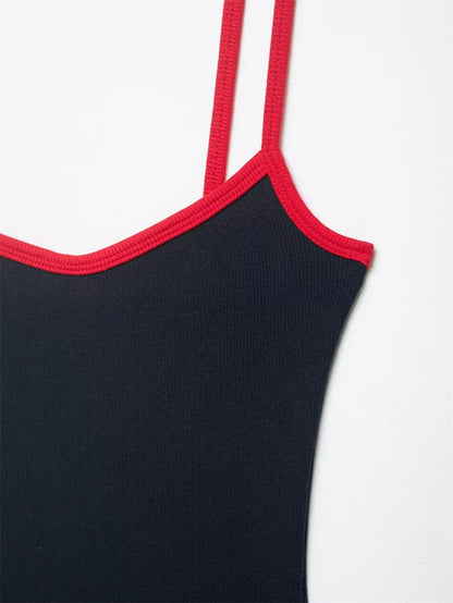 Body Chic Femme 2026 – Combinaison Color-Block Bretelles Fines