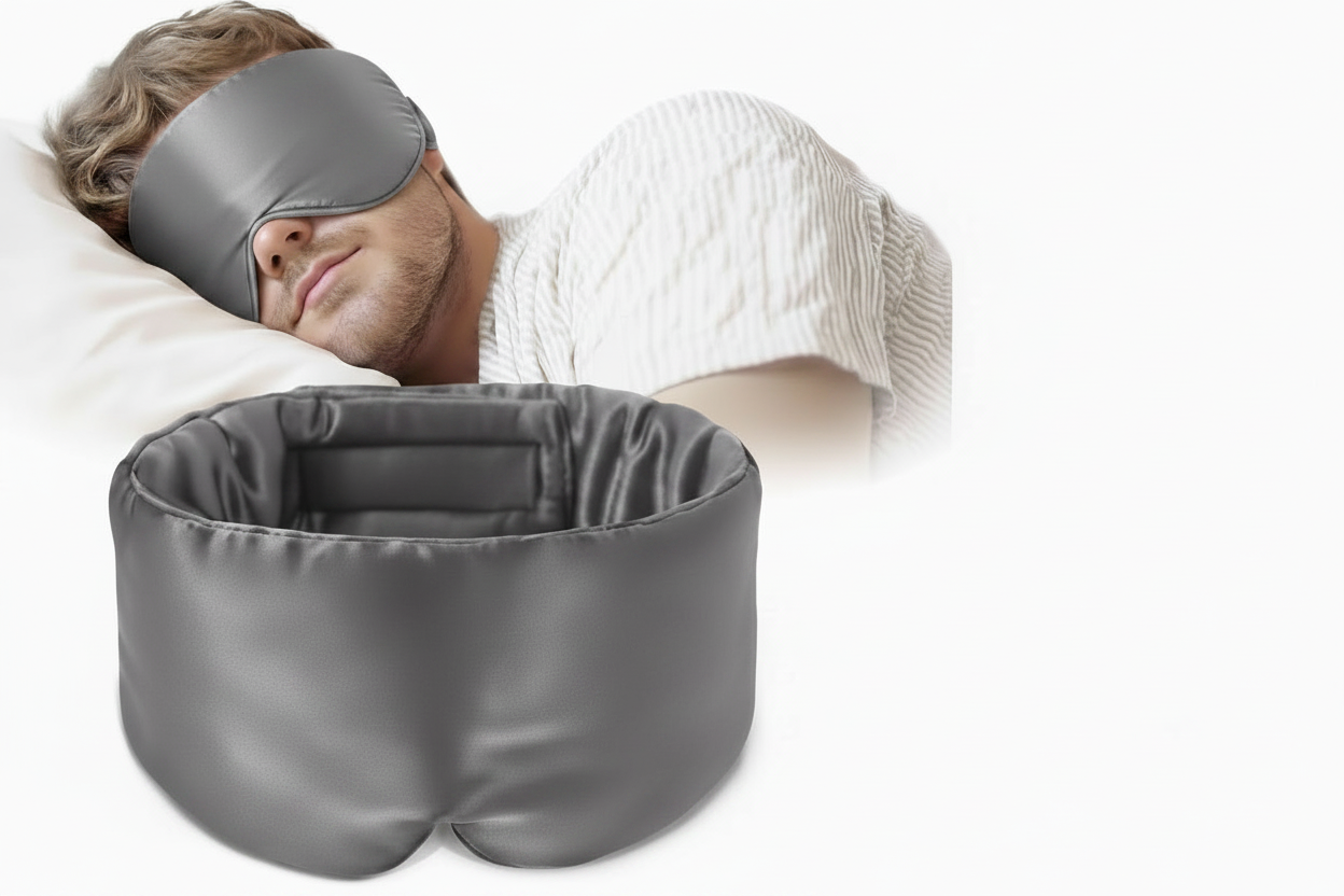 Masque de Nuit en Soie Gris