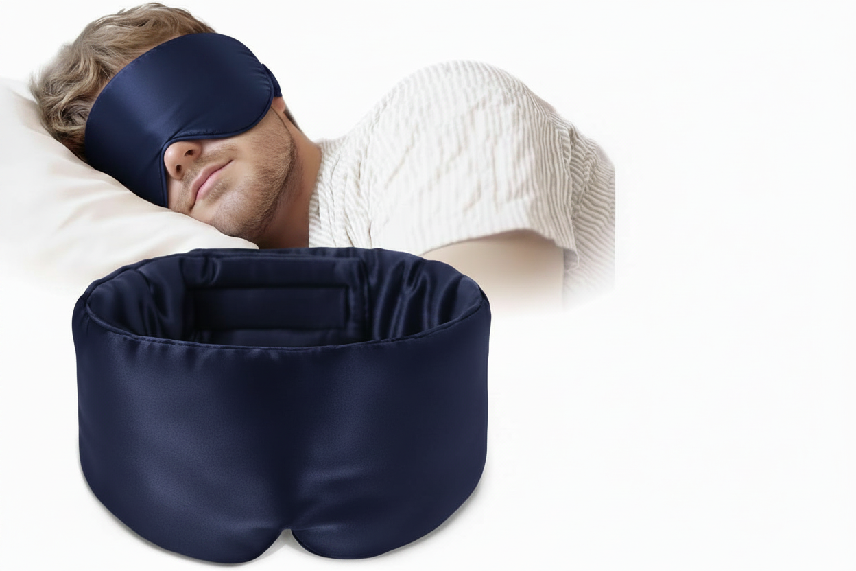 Masque de Nuit en Soie Bleu
