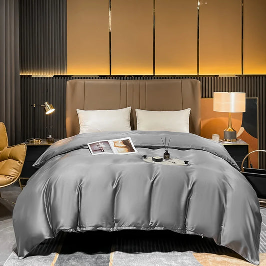 100% Natural Mulberry Silk Duvet Cover – Soft Grey