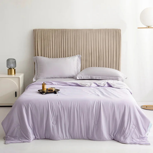Plaid Fraîcheur Été en Soie Glacée 100% Violet