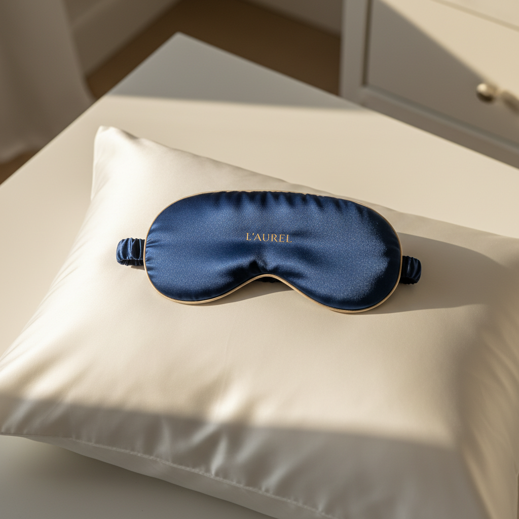 Masque soie bleu