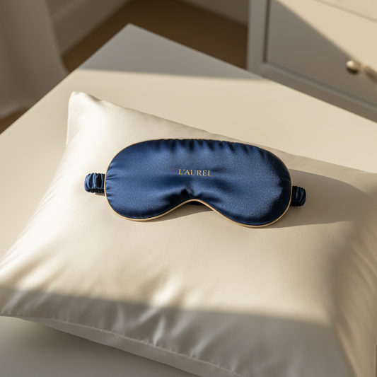 Masque soie bleu