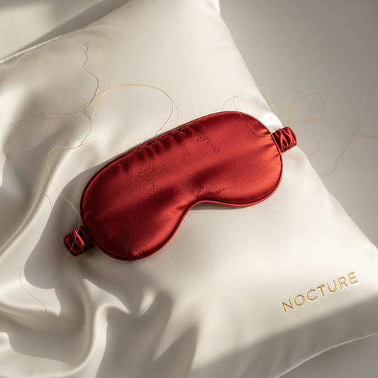 Masque soie rouge